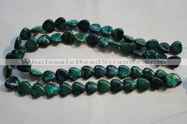 CCS651 15.5 inches 15*15mm heart dyed chrysocolla gemstone beads