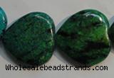 CCS655 15.5 inches 25*25mm heart dyed chrysocolla gemstone beads