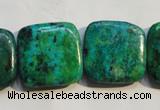 CCS673 15.5 inches 22*22mm square dyed chrysocolla gemstone beads