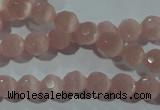 CCT342 15 inches 5mm faceted round cats eye beads wholesale