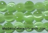 CCT460 15 inches 6mm flat round cats eye beads wholesale