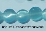 CCT492 15 inches 8mm flat round cats eye beads wholesale