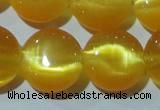 CCT515 15 inches 10mm flat round cats eye beads wholesale