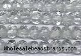 CCU1000 15 inches 4mm faceted cube white crystal beads