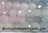 CCU1007 15 inches 4mm faceted cube morganite beads