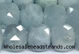 CCU1049 15 inches 8mm faceted cube aquamarine beads