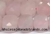 CCU1053 15 inches 8mm faceted cube rose quartz beads