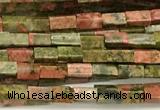 CCU1098 15 inches 2*4mm cuboid unakite beads