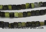 CCU12 15.5 inches 4*4mm cube yellow turquoise beads wholesale