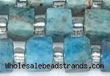 CCU1315 15 inches 7mm - 8mm faceted cube apatite beads