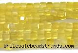 CCU1330 15 inches 2.5mm faceted cube yellow agate beads