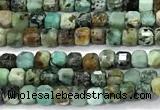 CCU1331 15 inches 2.5mm faceted cube African turquoise beads