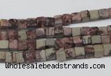 CCU24 15.5 inches 5*5mm cube red artistic jasper beads wholesale