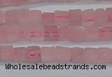 CCU300 15.5 inches 4*4mm cube rose quartz beads wholesale