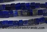 CCU315 15.5 inches 4*4mm cube lapis lazuli beads wholesale