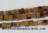 CCU34 15.5 inches 5*5mm cube yellow tiger eye beads wholesale