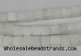 CCU45 15.5 inches 6*6mm cube white stone beads wholesale