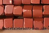 CCU456 15.5 inches 4*4mm cube red jasper beads wholesale