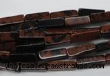 CCU523 15.5 inches 4*13mm cuboid mahogany obsidian beads wholesale