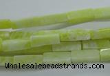 CCU524 15.5 inches 4*13mm cuboid lemon jade beads wholesale