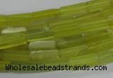 CCU525 15.5 inches 4*13mm cuboid olive jade beads wholesale