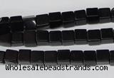 CCU53 15.5 inches 6*6mm cube black agate beads wholesale