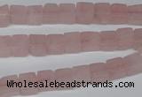 CCU56 15.5 inches 6*6mm cube rose quartz beads wholesale