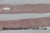 CCU63 15.5 inches 8*8mm cube rose quartz beads wholesale