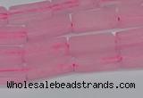 CCU711 15.5 inches 4*13mm cuboid rose quartz beads wholesale