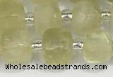 CCU756 15 inches 8*8mm faceted cube lemon quartz beads