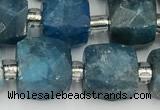 CCU784 15 inches 10*10mm faceted cube apatite beads