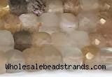 CCU837 15 inches 4mm faceted cube sunstone beads