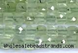 CCU876 15 inches 4mm faceted cube prehnite beads