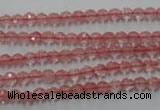 CCY110 15.5 inches 4mm faceted round cherry quartz beads wholesale