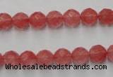 CCY112 15.5 inches 8mm faceted round cherry quartz beads wholesale