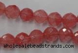 CCY113 15.5 inches 10mm faceted round cherry quartz beads wholesale