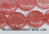 CCY153 15.5 inches 20mm flat round cherry quartz beads wholesale