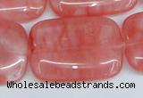 CCY163 15.5 inches 25*35mm rectangle cherry quartz beads wholesale