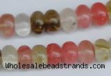 CCY202 15.5 inches 8*12mm rondelle volcano cherry quartz beads