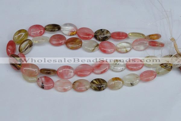 CCY218 15.5 inches 15*20mm oval volcano cherry quartz beads