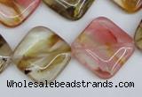 CCY225 15.5 inches 20*20mm diamond volcano cherry quartz beads