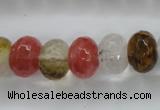 CCY404 15.5 inches 10*14mm faceted rondelle volcano cherry quartz beads