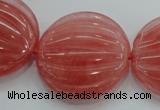 CCY54 15.5 inches 30mm flat round cherry quartz beads wholesale