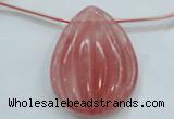 CCY57 30*40mm top-drilled teardrop cherry quartz beads wholesale