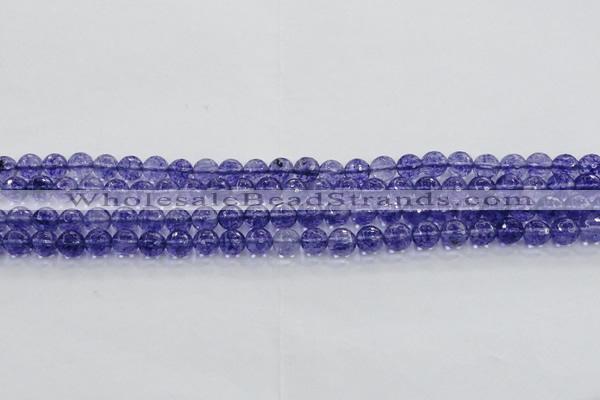 CCY602 15.5 inches 8mm faceted round blue cherry quartz beads