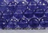 CCY604 15.5 inches 12mm faceted round blue cherry quartz beads