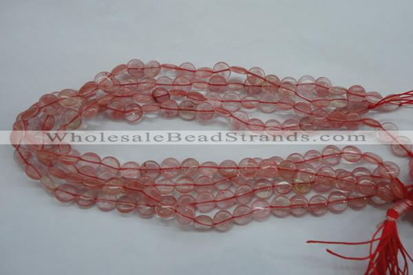 CCY61 15.5 inches 10mm flat round cherry quartz beads wholesale