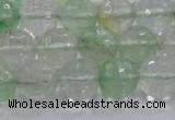 CCY614 15.5 inches 12mm faceted round green cherry quartz beads