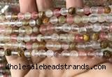 CCY631 15.5 inches 6mm round volcano cherry quartz beads wholesale