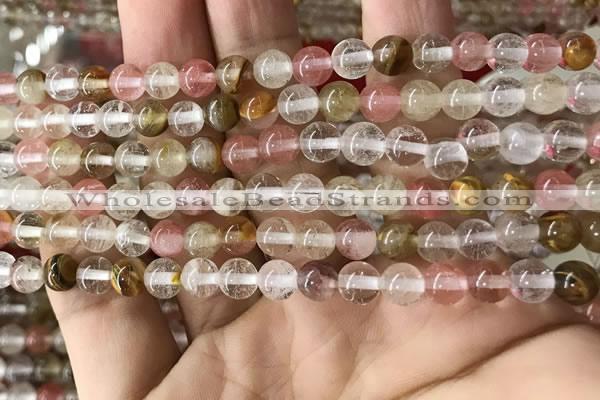 CCY631 15.5 inches 6mm round volcano cherry quartz beads wholesale